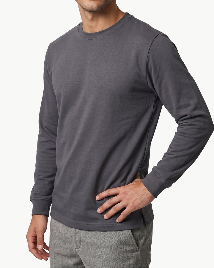 Antrasit Baskılı Sweatshirt