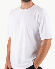 Beyaz Baskılı Penye Oversize Tişört