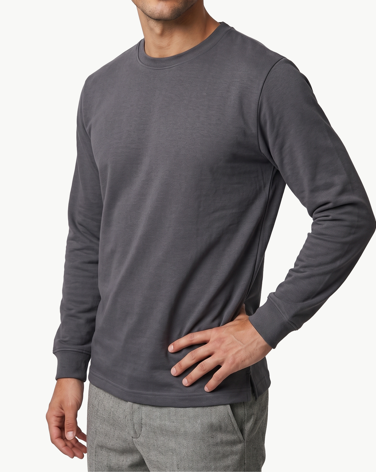 Antrasit Baskılı Sweatshirt