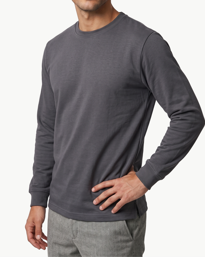 Antrasit Baskılı Sweatshirt