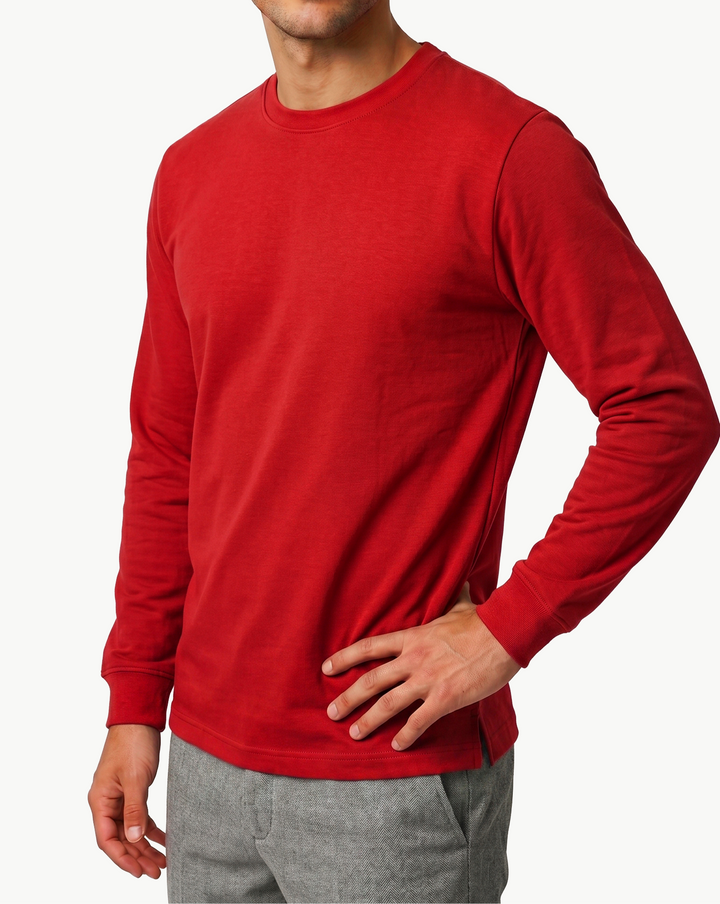 Kırmızı Baskılı Sweatshirt