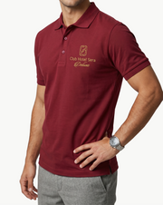 Bordo Polo Yaka Baskılı Lakost Tişört