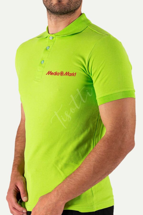 Baskılı Fıstık Yeşili Polo Yaka Tişört